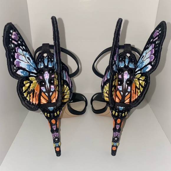 Sophia Webster Chiara embroidered Rainbow Butterfly Heels - Picture 6 of 9